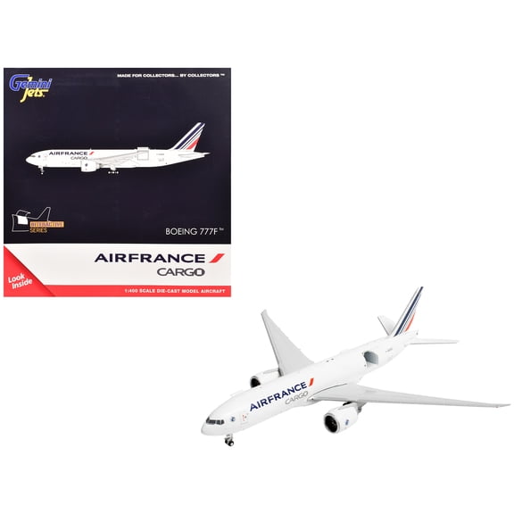 Boeing 777F Commercial Aircraft "Air France Cargo" (F-GUOC) White with Red and Blue Striped Tail "Interactive Series" 1/400 Diecast Model Airplane by GeminiJets