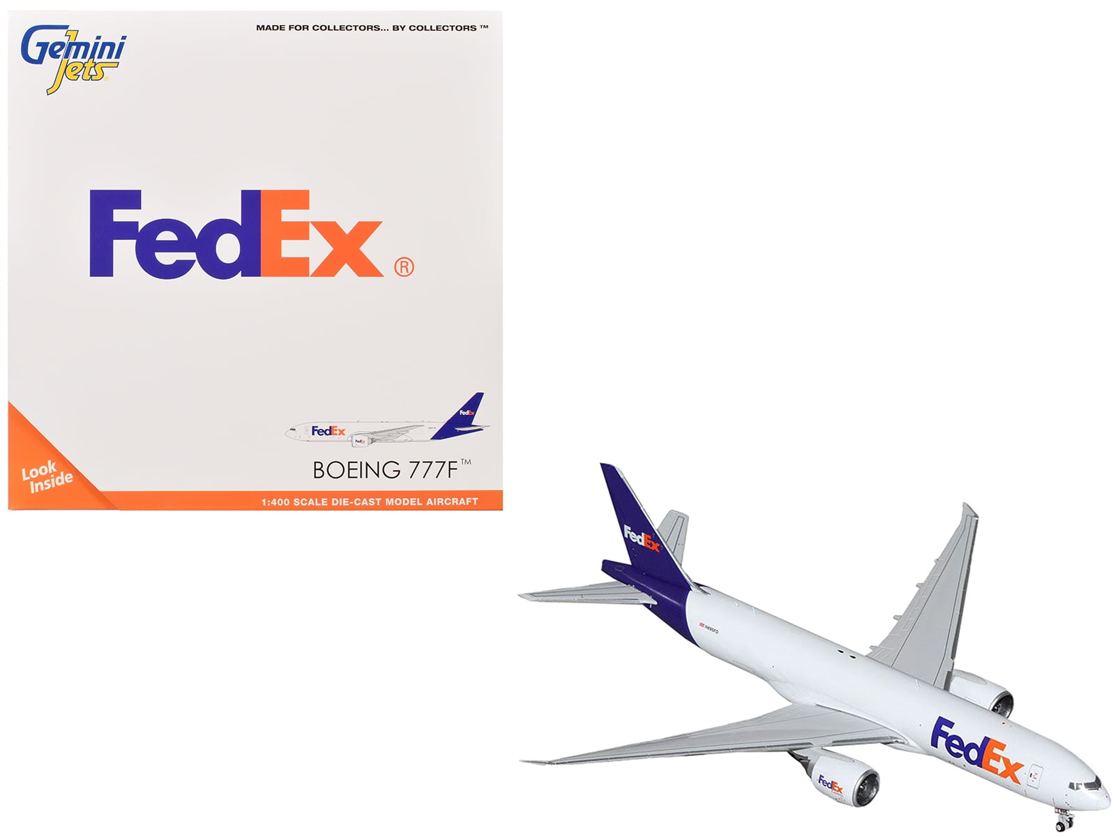 Boeing 777F Commercial Aircraft "FedEx (Federal Express)" (N895FD) White with Purple Tail 1/400 Diecast Model Airplane by GeminiJets