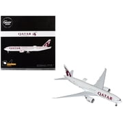 Boeing 777F Commercial Aircraft "Qatar Cargo" A7-BFT Gray with Tail Graphics "Gemini 200 - Interactive" Series 1/200 Diecast Model Airplane by GeminiJets