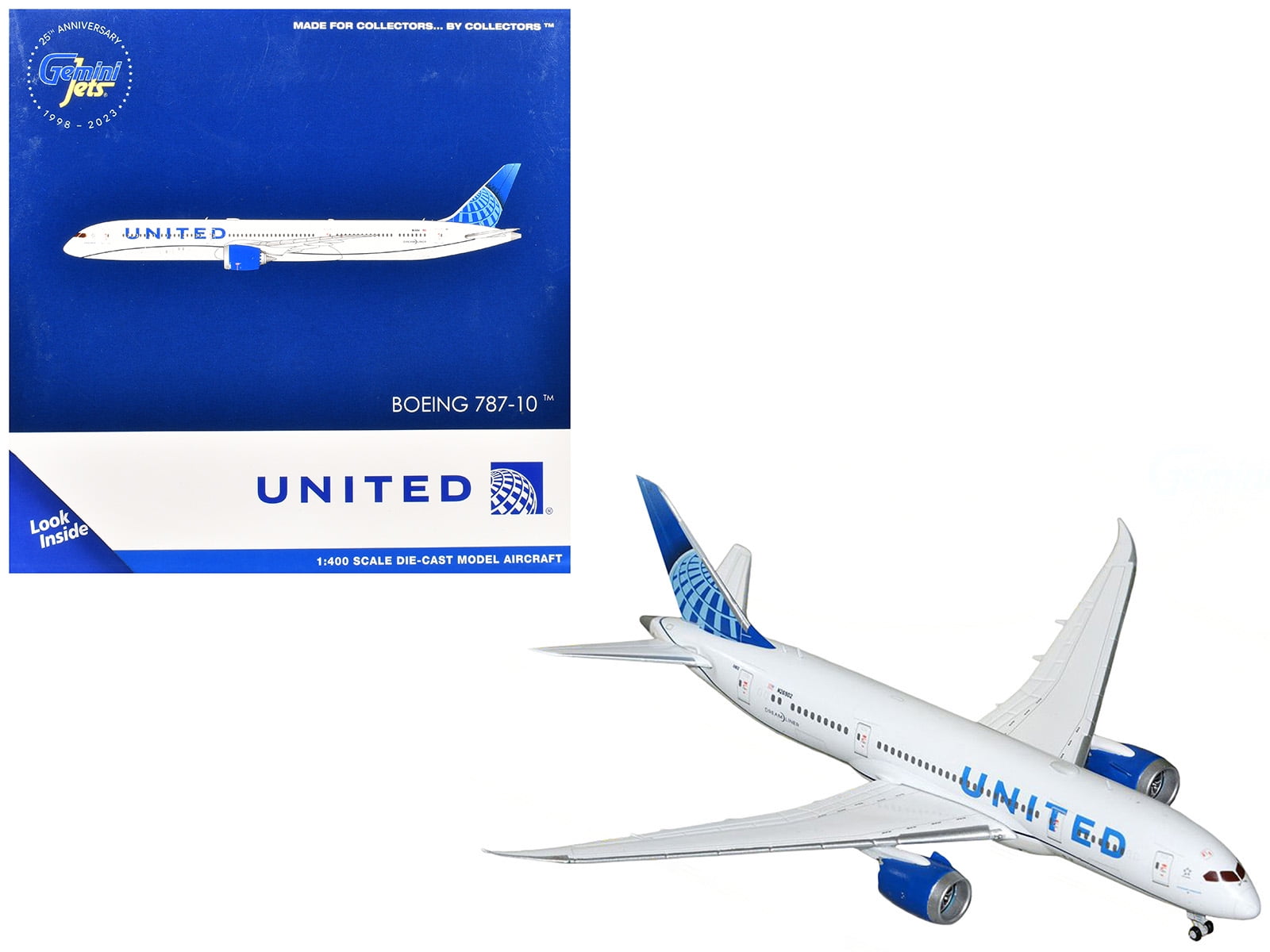 【未使用】Gemini 200 Boeing 787-10 United 787-10 Dreamliner 1:200 Diecast Model - GeminiJets GJ