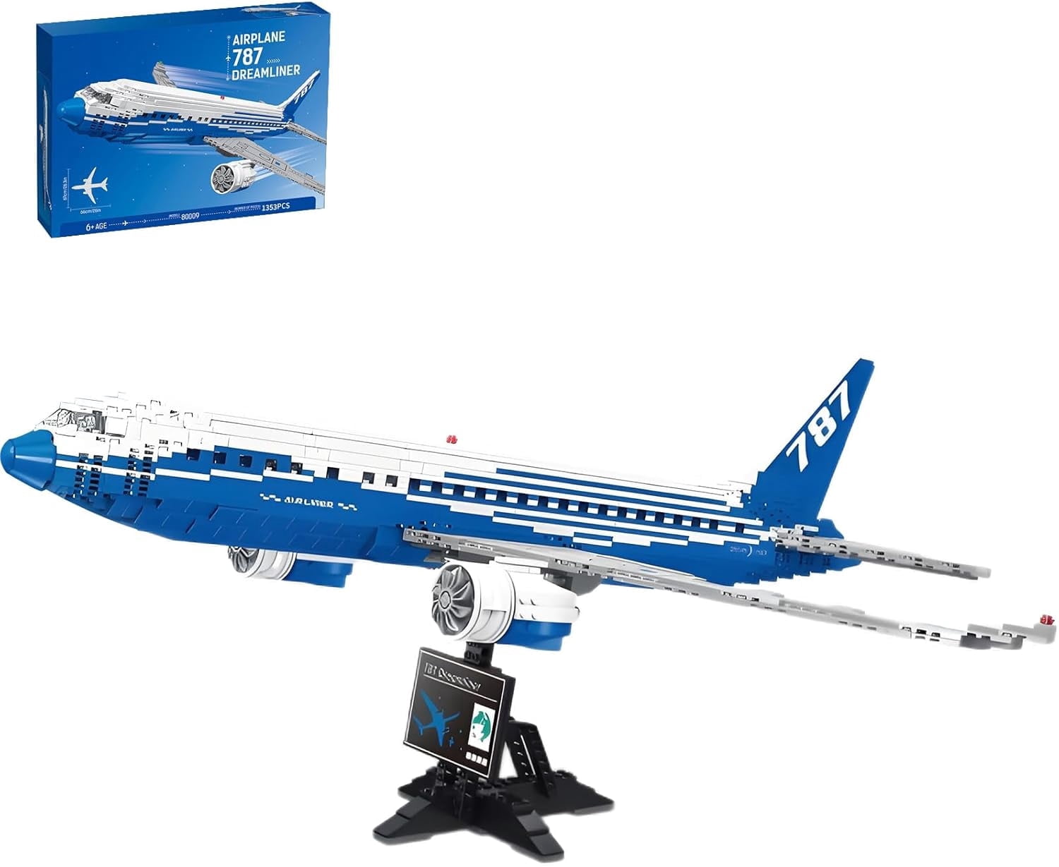 Boeing 787 Airplane Building Blocks Sets Concorde Building Kits Collectible Plane for Aviation Enthusiast Aircraft Model Toys