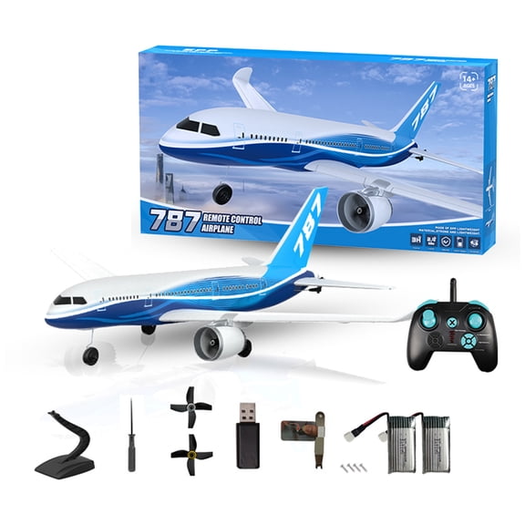 Boeing 787 Ducted-fan Airliner (fixed-wing EPP Foam RC Model) – 2.4GHz 3-channel Remote Control Plane (bm30, Dual Battery), 2.4GHz RC Aircraft With - 2 Battery