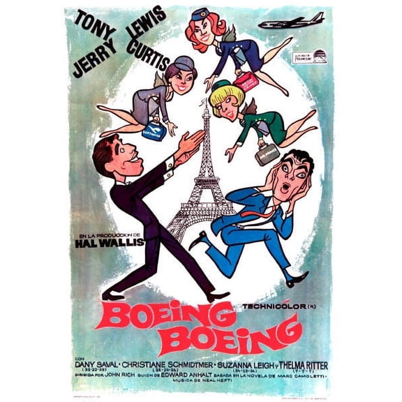 Boeing Boeing Movie Poster 16in x 24in Medium Art Poster 16x24 Multi-Color Square Adults AB Posters