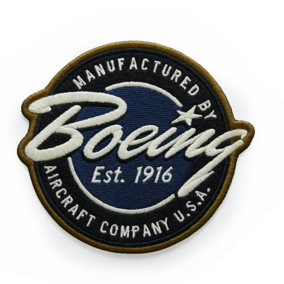 Boeing Script Embroidered Felt Patch, 1940 to 1960