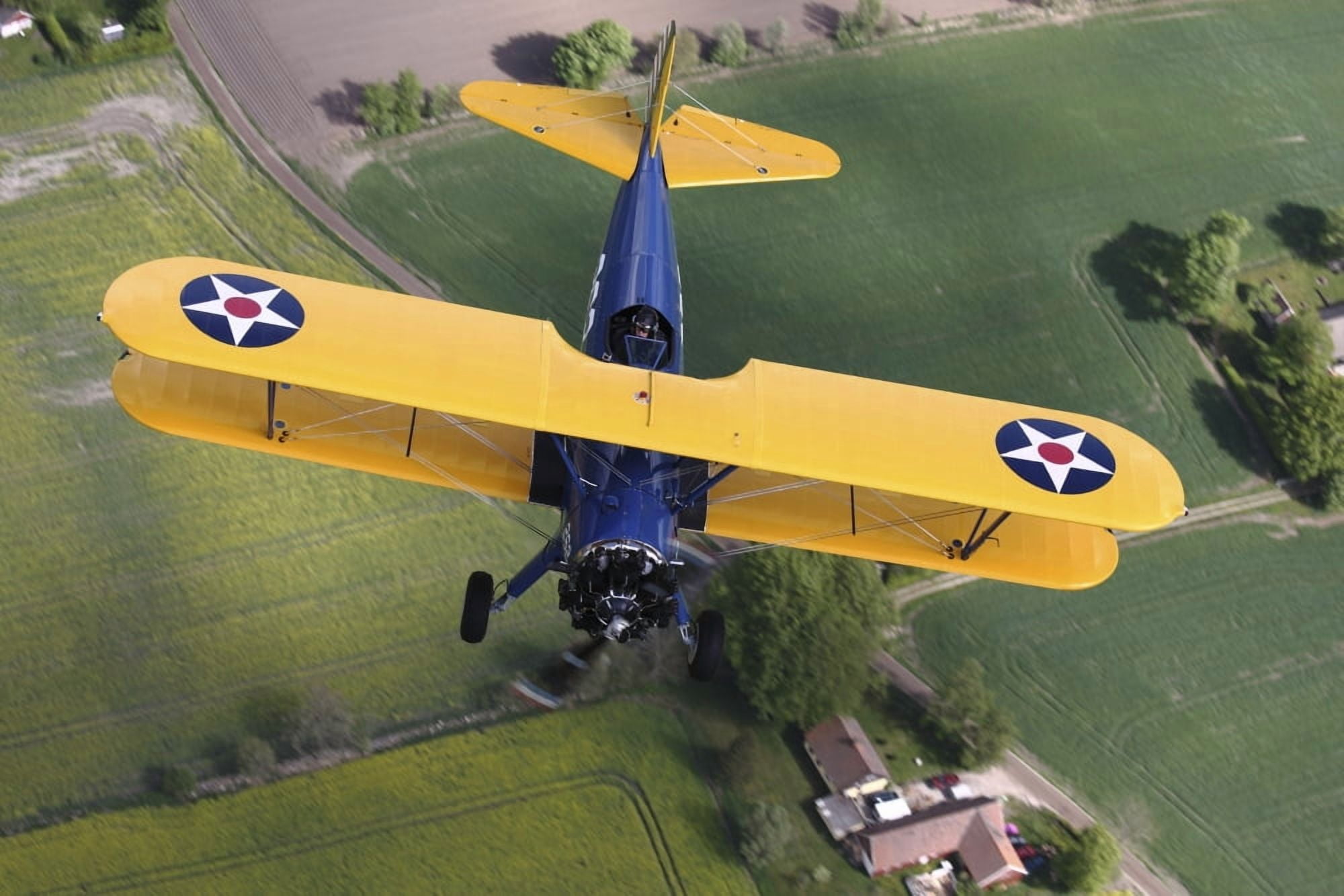 Boeing Stearman Model 75 Kaydet in US Army colors Canvas Art - Daniel KarlssonStocktrek Images (35 x 24)