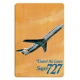 thumbnail image 1 of Boeing Super 727 Jet Airplane - United Airlines - Vintage Airline Travel Poster by C. Bail c.1969 - 8 x 12 inch Vintage Wood Art Sign, 1 of 4