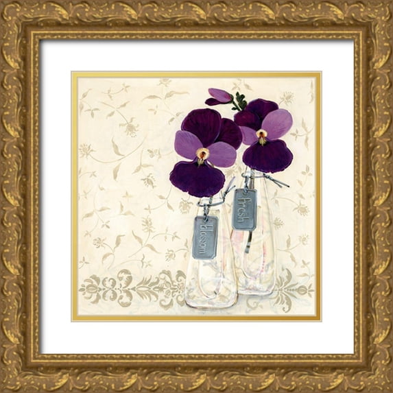 Boem, O. 26x26 Gold Ornate Wood Framed with Double Matting Museum Art Print Titled - Inspired Purple