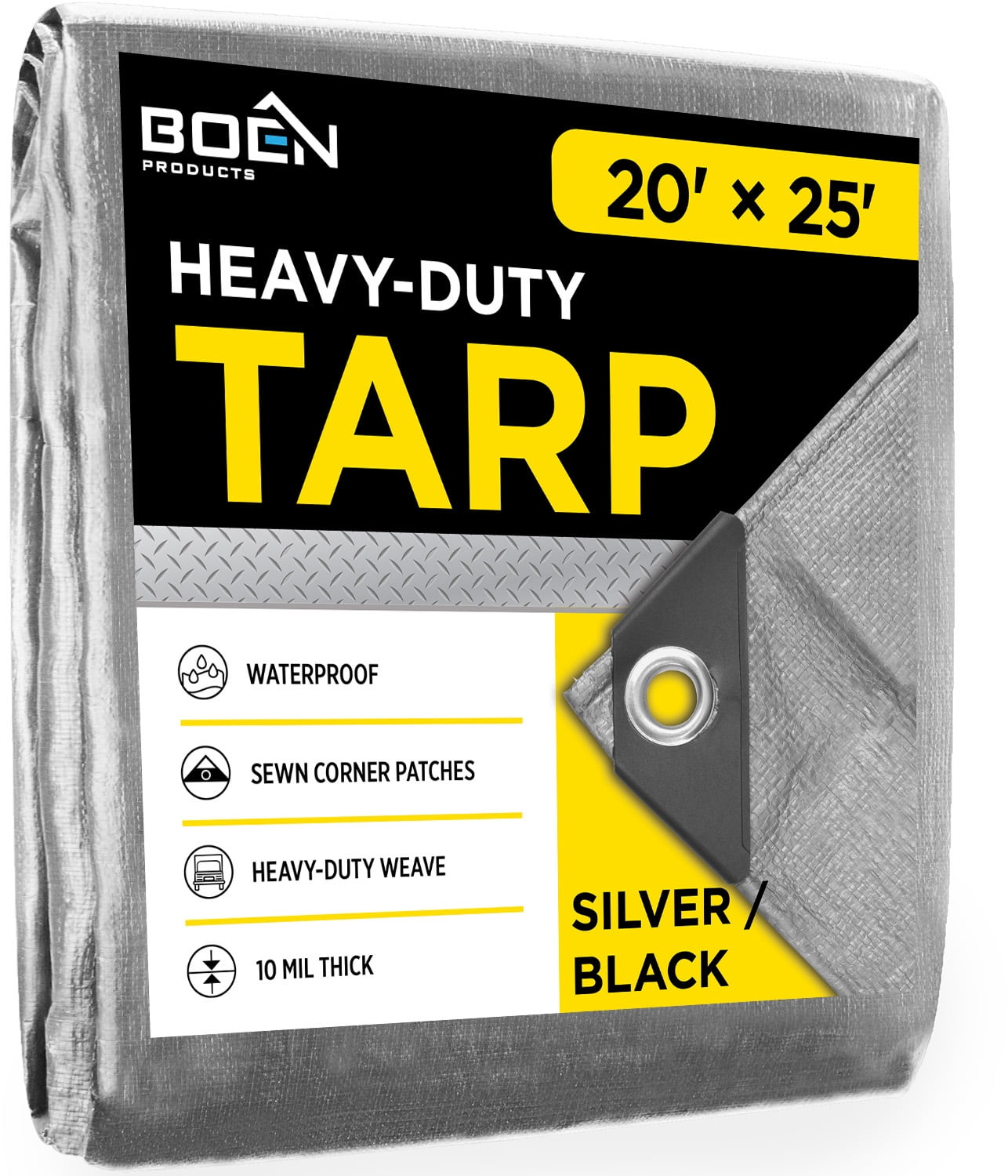 Boen 20 x 25 Silver/Black Tarp 14x14 Weave