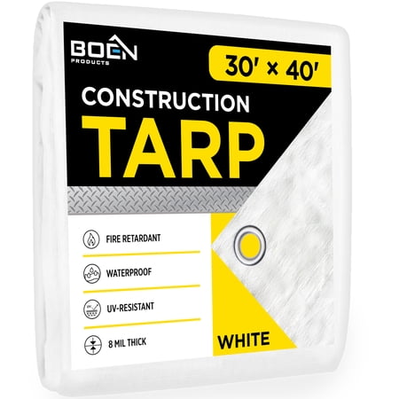 Boen FR Tarps White 10x10 Weave 30' x 40'