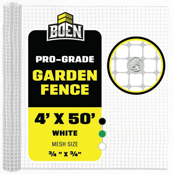 4' x 50' White Multi-Purpose Garden Fence