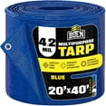 thumbnail image 1 of 20 ft. x 40 ft. Multi-Purpose Blue Poly Tarp Cover 4.2 Mil Thick Weave Material, Waterproof, 1 of 8