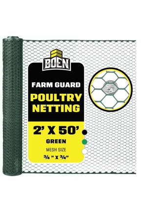 - Plastic Hex Chicken Wire Mesh Temporary Fence Roll (2' x 50' - Green) - Plastic Fence Poultry Netting for Temporary or Semi Permanent Enclosures, Deer Netting Fence, Construction Fencing