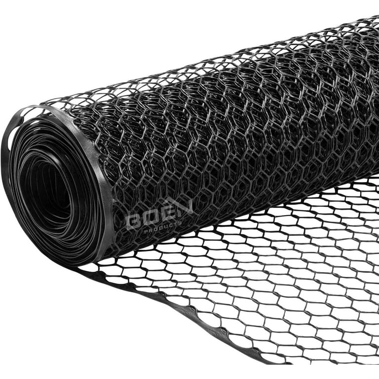 Boen - Plastic Hex Chicken Wire Mesh Temporary Fence Roll (4' x 50' -  Black) - Plastic Fence Poultry Netting for Temporary or Semi Permanent  Enclosures, Deer Netting Fence, Construction Fencing 