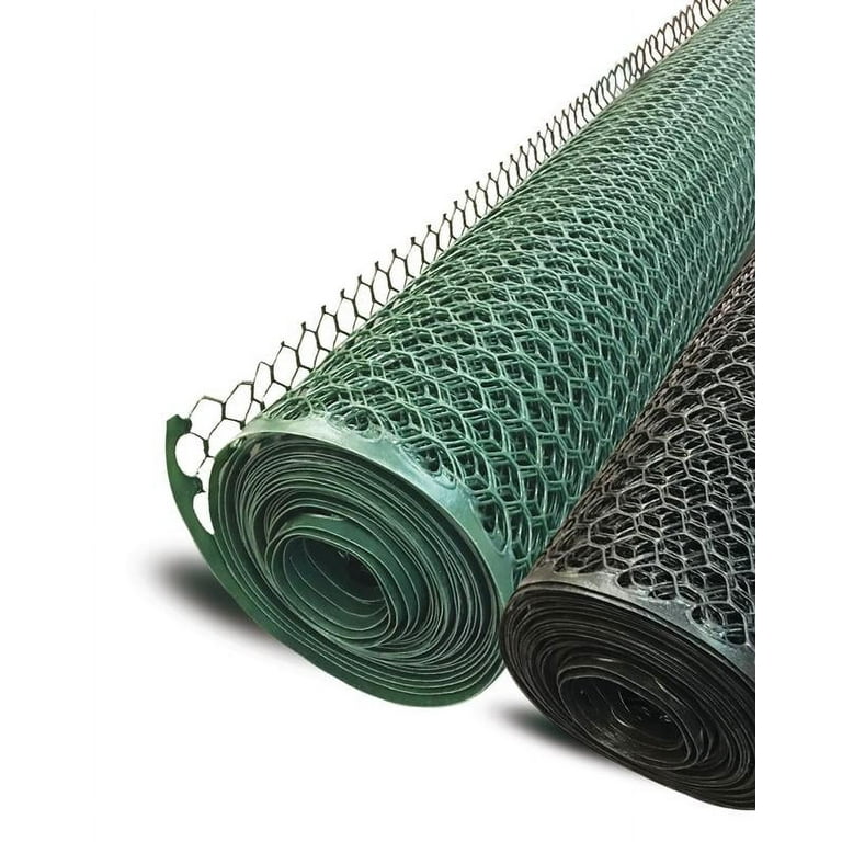 Boen - Plastic Hex Chicken Wire Mesh Temporary Fence Roll (4' x 50' -  Green) - Plastic Fence Poultry Netting for Temporary or Semi Permanent  Enclosures, Deer Netting Fence, Construction Fencing 