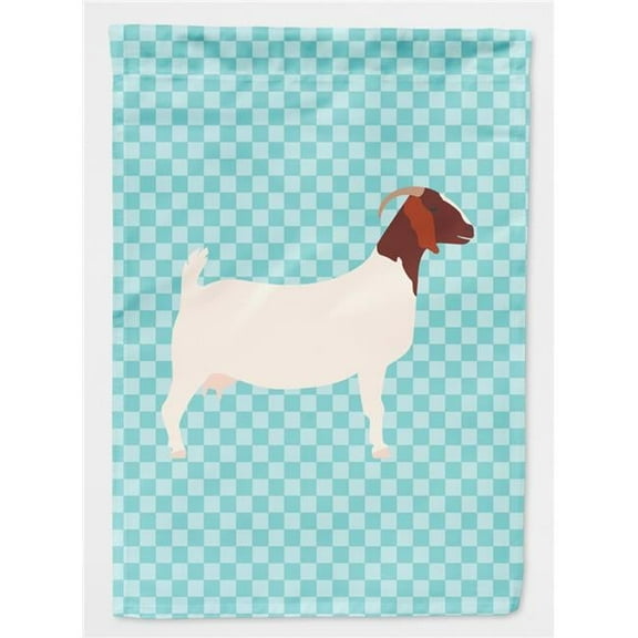 Boer Goat Blue Check Flag Garden Size