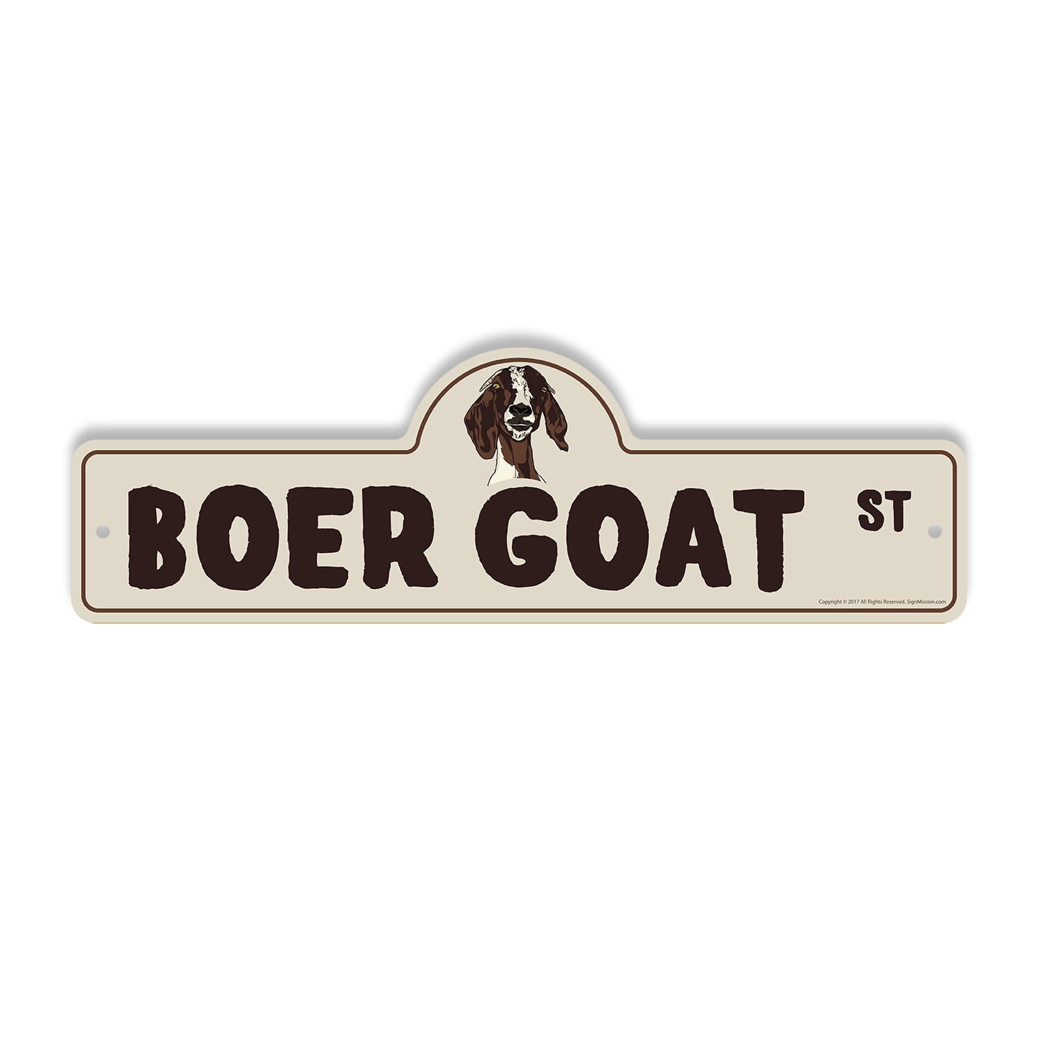 Boer Goat Plastic Street Sign - 7 Inch X 20 Inch Gift Farm Animal ...