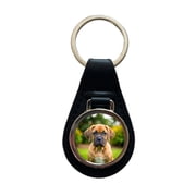Boerboel Dog Puppy Photo Metal Black Leather Keychain