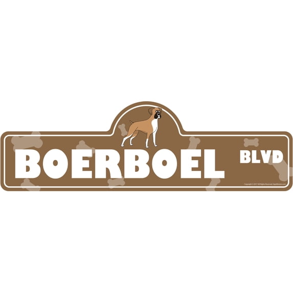 Boerboel Street Sign | Indoor/Outdoor | Dog Lover Funny Home Décor for Garages, Living Rooms, Bedroom, Offices | SignMission personalized gift | 18" Wide