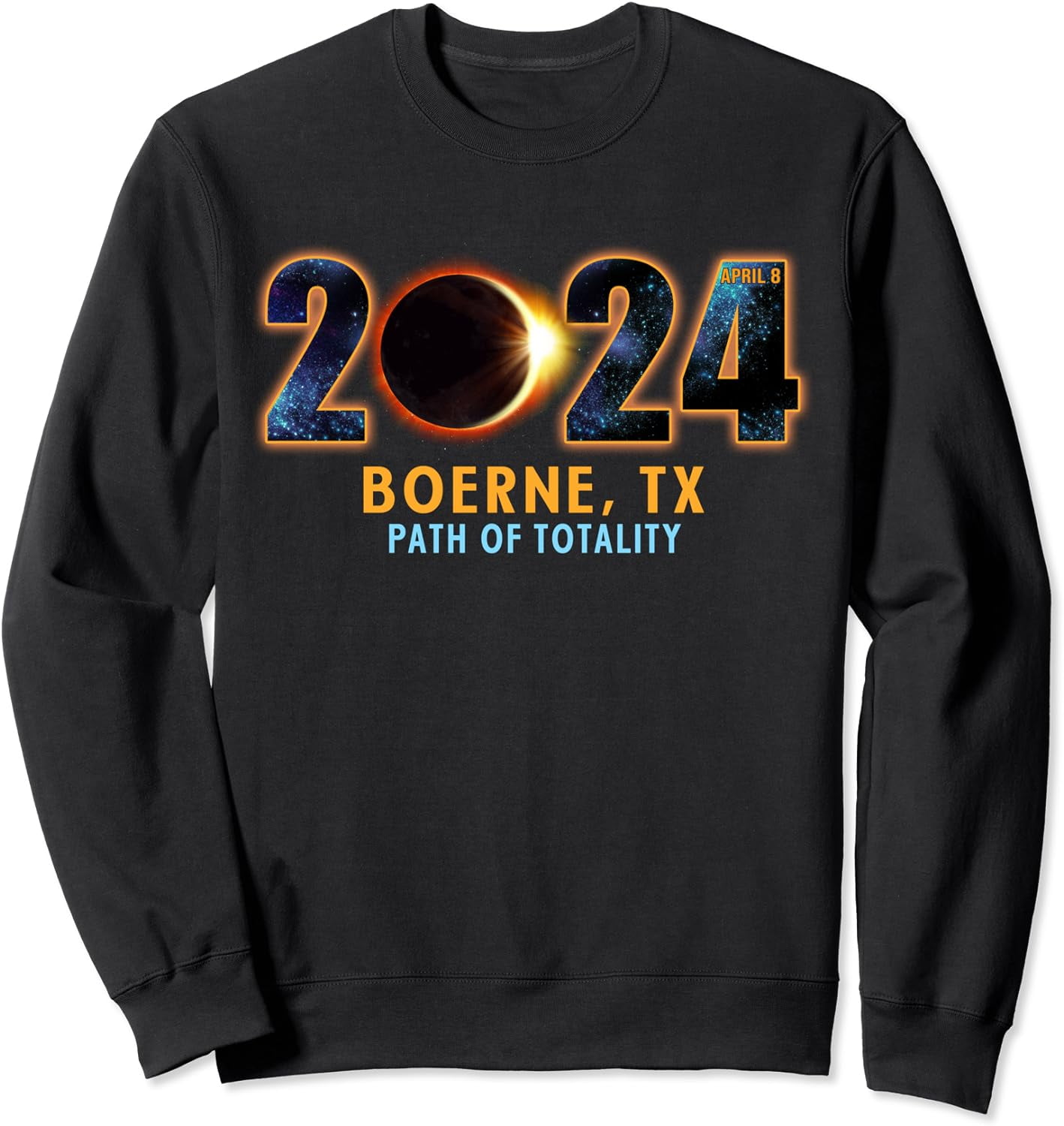 Boerne Texas Total Solar Eclipse 2024 Women Sweatshirt