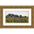 thumbnail image 1 of Boesen, Johannes 14x9 Gold Ornate Wood Framed with Double Matting Museum Art Print Titled - Gathering Wild Flowers, 1 of 4