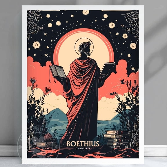 Boethius Philosopher Art Print - Philosophy Poster, Stoicism Wall Art, Greek Philosophy, Stoic Philosophy, Ancient Greece Art - #Boethius Wall Art, Modern Wall Decor, 16x24 UNFRAMED
