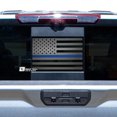 thumbnail image 1 of Bogar Tech Designs Precut Rear Middle Window American Flag Vinyl Decal Compatible with GMC Sierra and Chevy Silverado 2019-2021, Thin Blue Line, 1 of 5