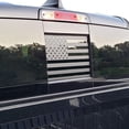 thumbnail image 1 of Bogar Tech Designs Rear Back Middle Window American Flag Vinyl Decal Sticker Compatible with Dodge Ram 2009-2021, Matte Black, 1 of 5