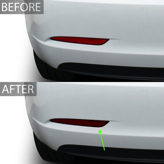 Bogar Tech Designs Rear Bumper Reflectors Tint Kit Compatible with and Fits Tesla Model 3, Dark Smoke