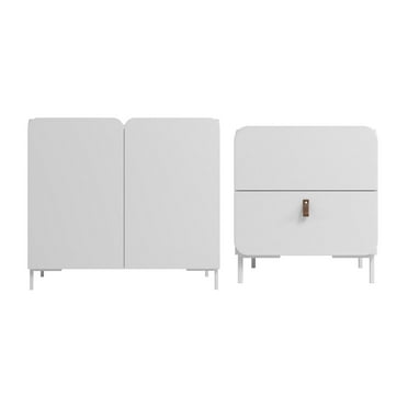 Bogardus 2-Piece TV Stand Living Room Set made from Engineered Wood in White