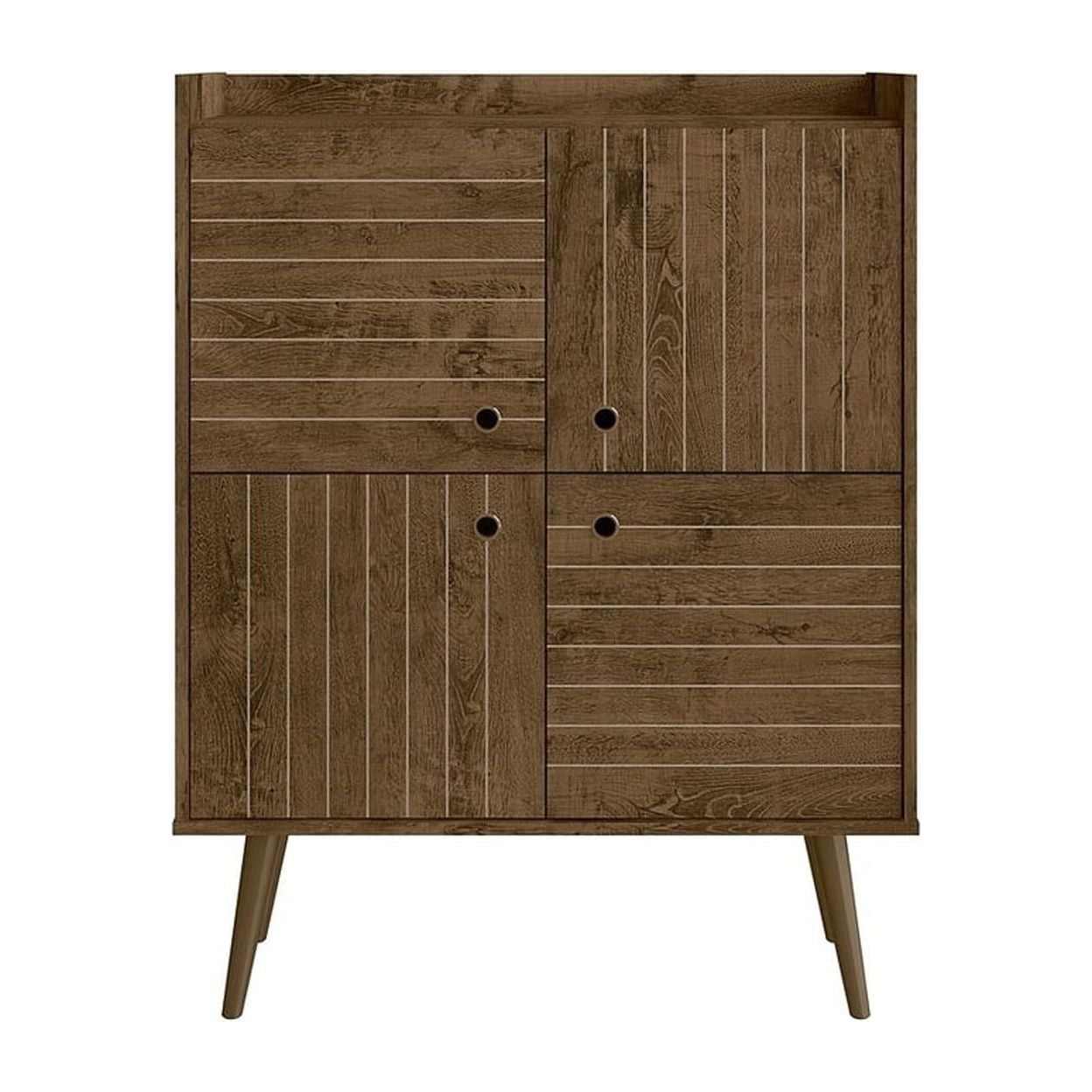 Bogart Brown Mid-Century Modern 4 Shelf Accent Cabinet