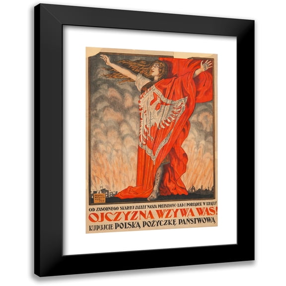 Bogdan Nowakowski 14x18 Black Modern Framed Museum Art Print Titled - Homeland Calls You! (1918)