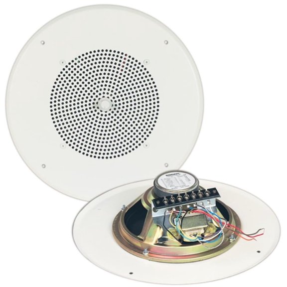 Bogen S86T725PG8WVR Ceiling Speaker with Recessed Volume Control, Off-White, 4-Watt Capacity, Works with Both 70V and 25V Amplifier Outputs, 6 Oz. Magnet Weight