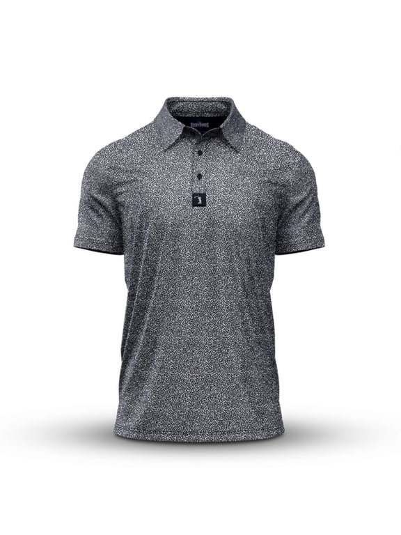 Men's 4 Way Stretch Short Sleeve Golf Polo Shirt (Large, Hidden Words)