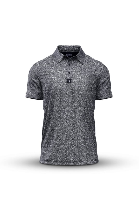 Men's 4 Way Stretch Short Sleeve Golf Polo Shirt (Large, Hidden Words)