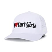 Bogey Bros Golf I Heart Cart Girls Performance Fitted Hat Large/X-Large White Large/Extra Large