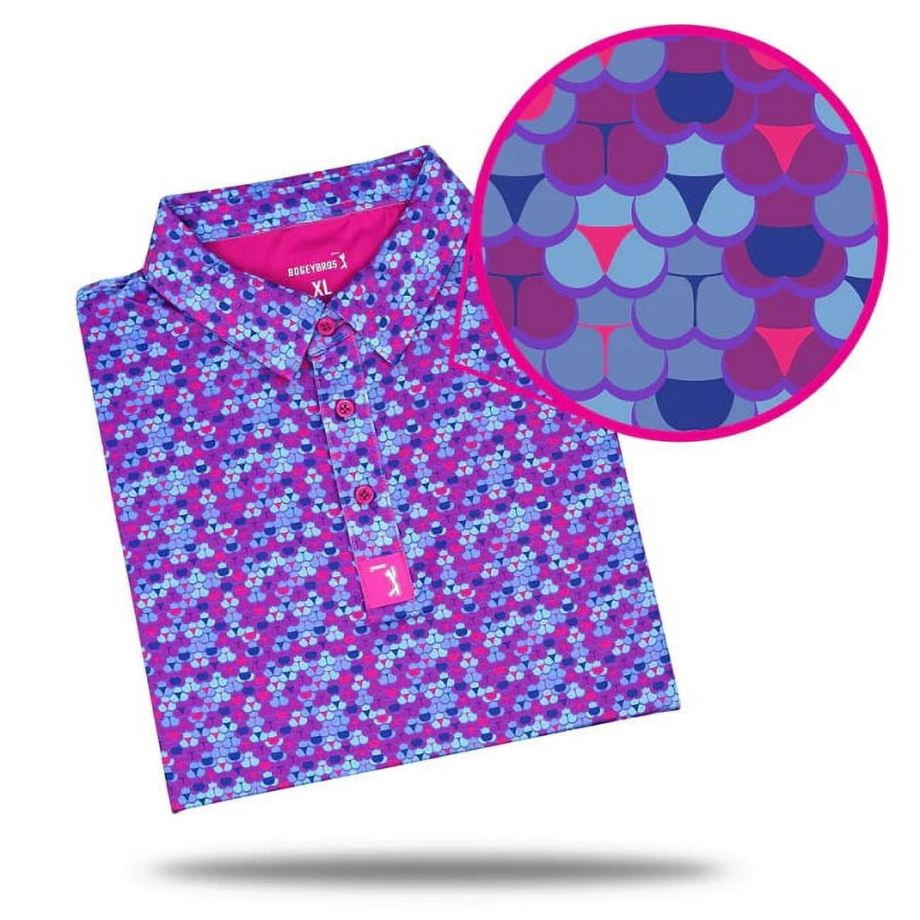 Bogey Bros Golf Whale Tail Polo Blue Medium - Walmart.com