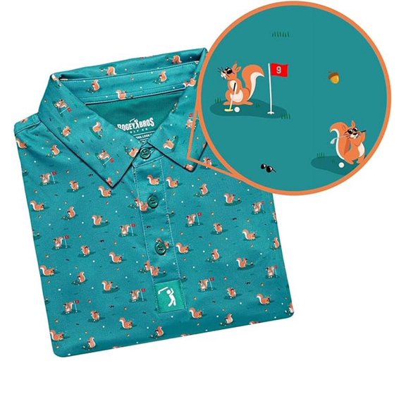 Bogey Bros Men's 4 Way Stretch Short Sleeve Golf Polo Shirt