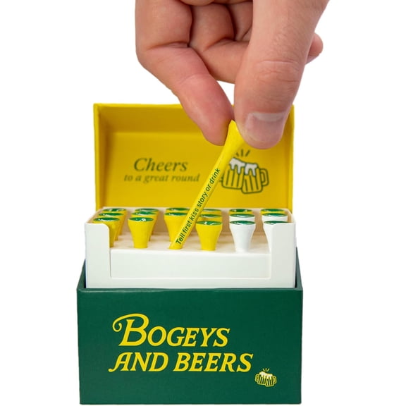 Bogeys and Beers | Golf Tees with a Twist | Play While You Golf | Fun Interactive On-Course Golf Tee Based Drinking Game | Perfect Golf Gift | Bachelor Party Novelty