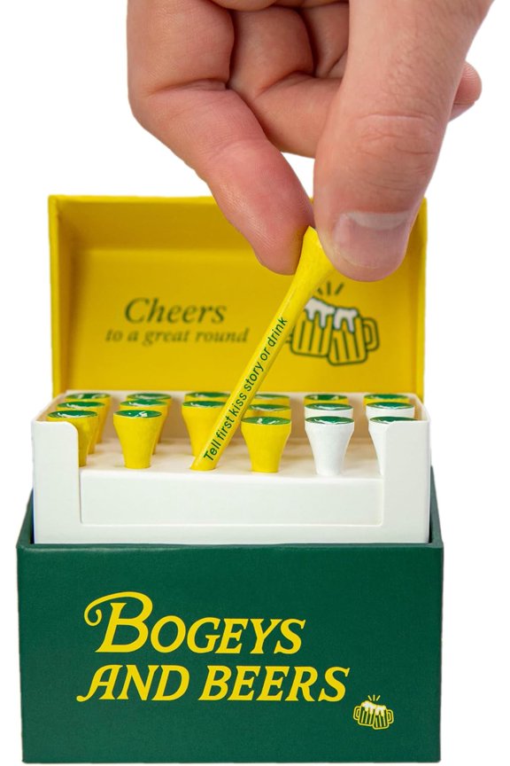 Bogeys and Beers | Golf Tees with a Twist | Play While You Golf | Fun Interactive On-Course Golf Tee Based Drinking Game | Perfect Golf Gift | Bachelor Party Novelty