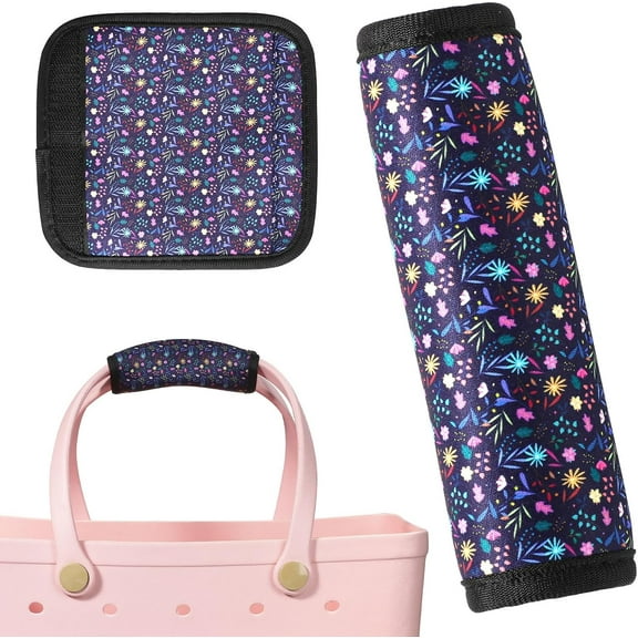 Bogg Bag/Simply Southern Tote Handle Wrap - Strap Protector for Beach Bags & Luggage Accessories - Prevents Slipping (Small Floral Style)