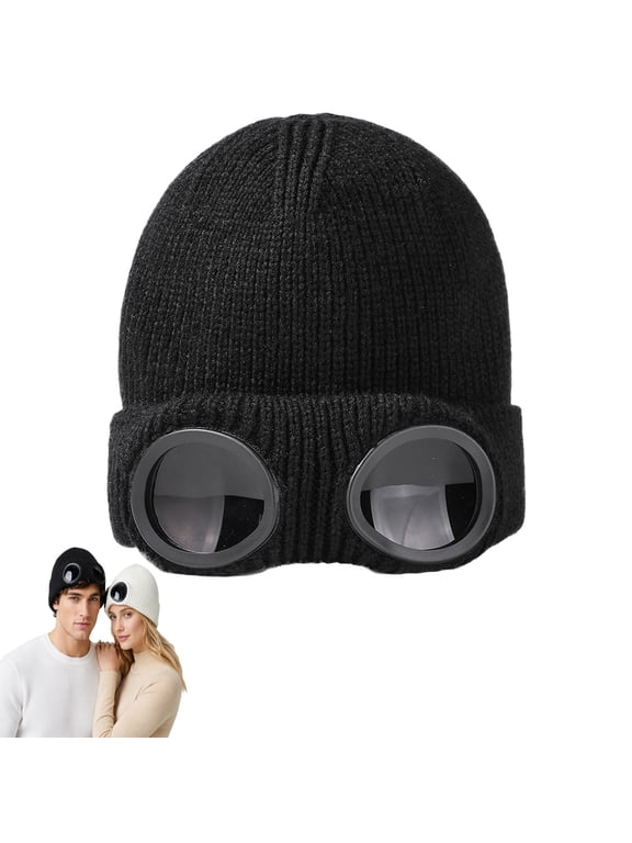Boggle Goggles Hat, Double-Layer Thermal Fleece Design, Integrated Visor and Helmet Design, Foldable and Flexible to Wear, Highly Elastic and Machine-Washable, Suitable for Outdoor Use