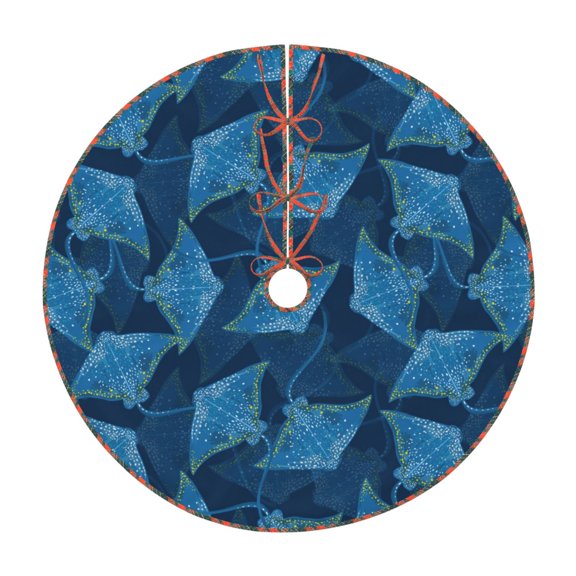 Bogiau Stingray Pattern Christmas Tree Skirt with Ties , Christmas Tree Decorations, Farmhouse Christmas Decor Xmas Holiday Decorations-36"