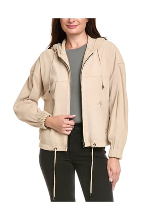 womens Emma Suede Jacket, 8, Beige