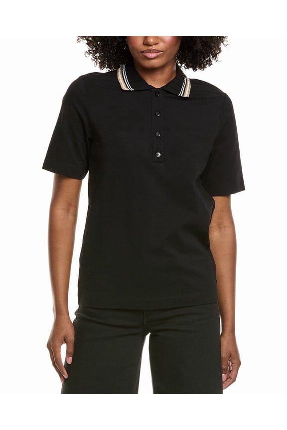 womens  Zady Polo Shirt, 8, Black