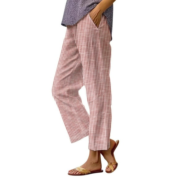 Bogo Capri Linen Pants Women Petite Summer Women'S Pants Plus Size Jeans 2025 Spring Casual Pants For Women Wide Leg Sweatpants Women Tall Orange Black Work Trousers Women Plus Size