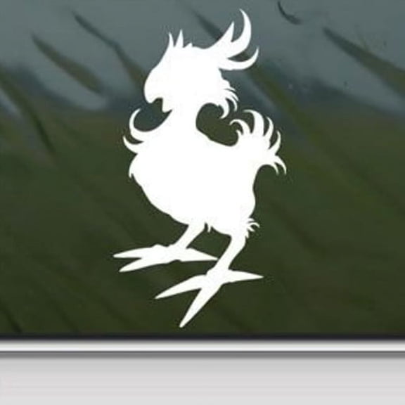Bogo Chocobo Final Fantasy Vinyl Cut Decal With No Background | 5 Inch White Decal | Car Truck Van Wall Laptop Cup