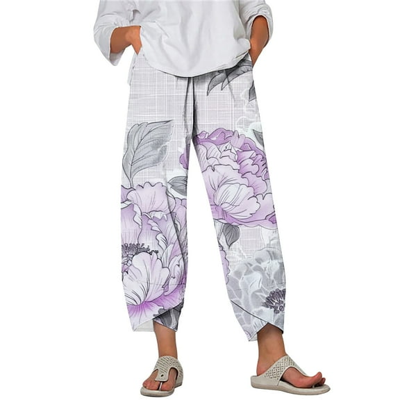Bogo Cotton Linen Pants Women Summer Baggy Women'S Casual Pants & Capris Petite Pants For Women Trendy Petite Short Sweatpants Women Wide Leg Trousers Pants For Women Petite Slim