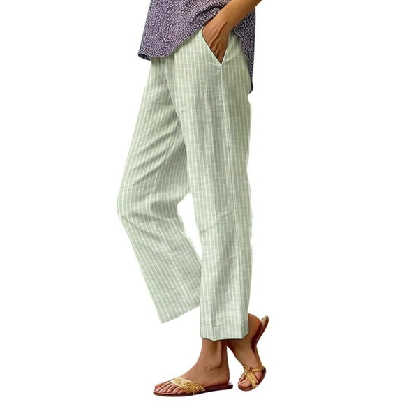 Bogo Cotton Linen Pants Women Summer Wide Leg Women'S Pants Petite Pull On Gray Pants For Women Dressy Casual Plus Wide Leg Sweatpants Women Tall Womens Plaid Trousers High Waisted