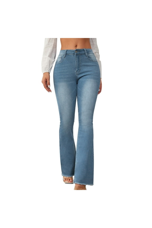 Cute Ripped Jeans For Women Baggy Women'S Pants Jeans Straight Flare Pants For Women Pattern Womens Plaid Trousers High Waisted