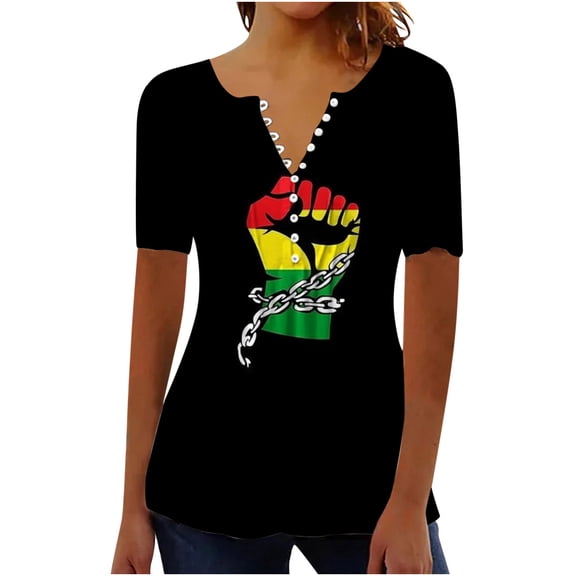 Bogo Cute Summer Tops For Teens 2025 Trendy Womens Summer Tops 3/4 Sleeve Blouses For Women Business Casual Plus Size T Shirts For Women V Neck